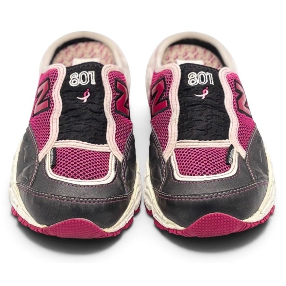 New Balance 801 Women 8 D Wide Pink Ribbon Slip On Mule Walking Shoe Gray W801PR - Picture 3 of 10